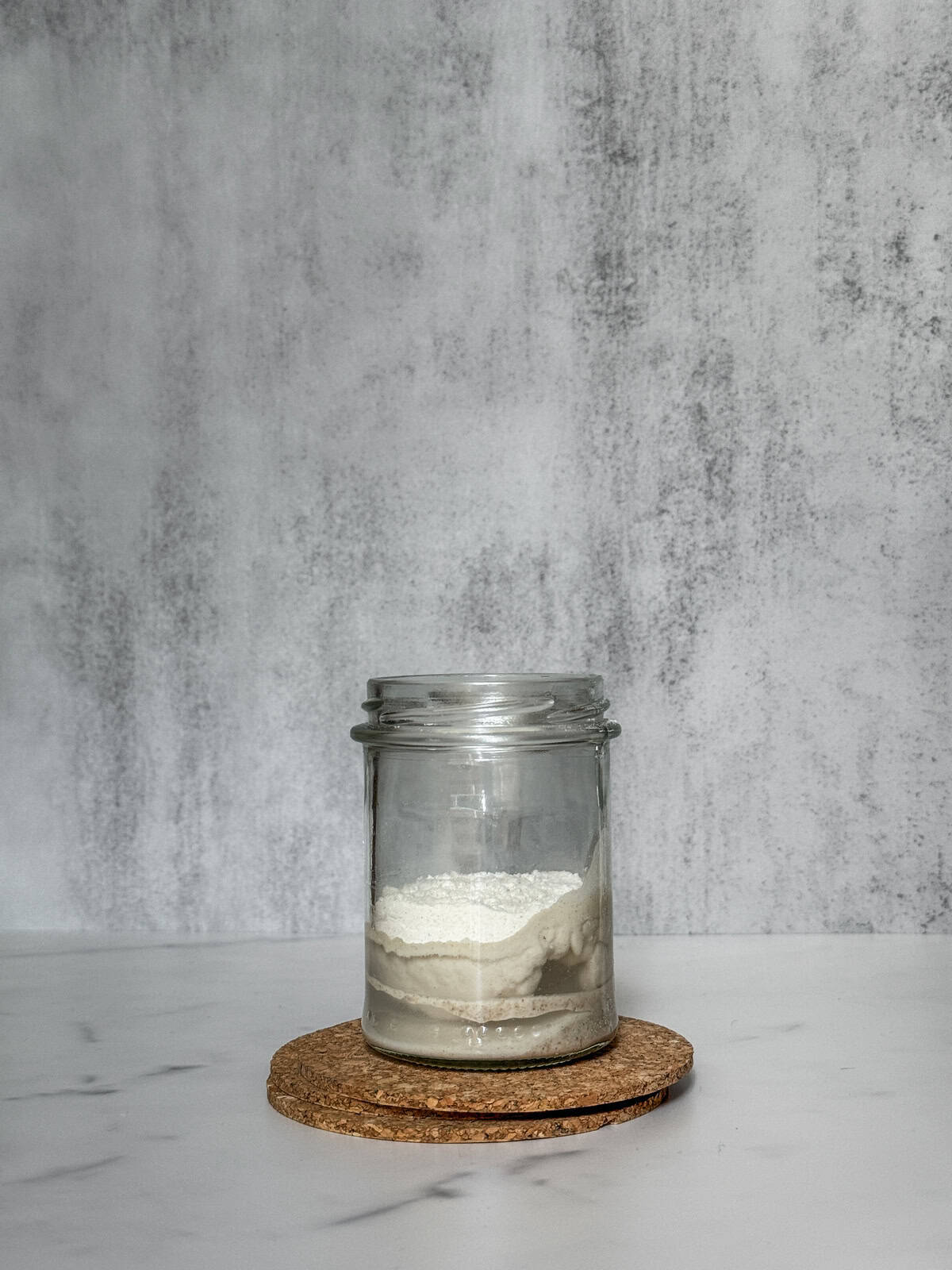 All starter ingredients in a jar,