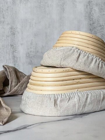 Bannetons stacked upside down.